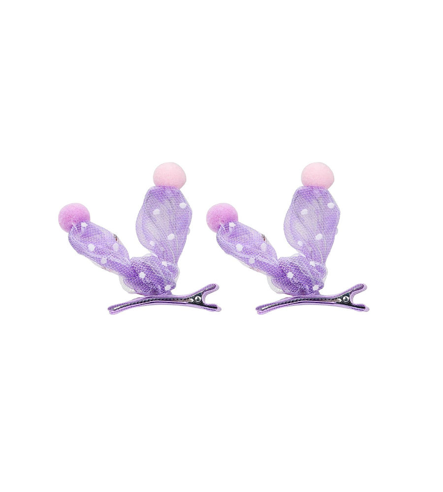 YouBella Hair Jewellery Clip Set for Baby Band for Girls (Pack of 18) (Purple)
