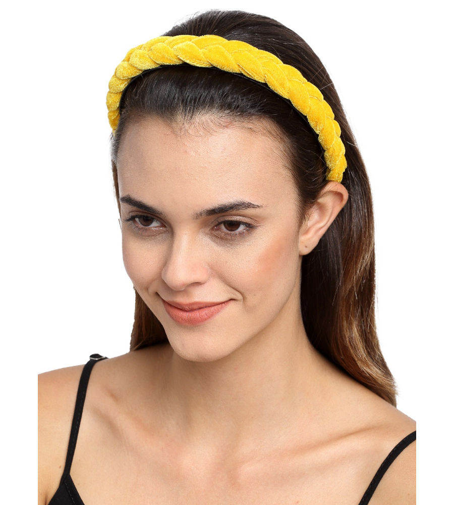 YouBella Yellow Layered Hairband