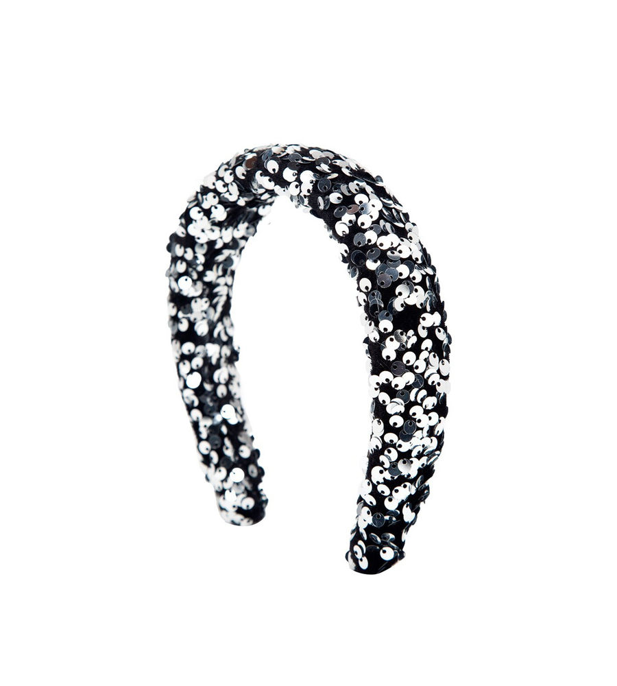 YouBella Women Silver-Toned  Black Embellished Hairband