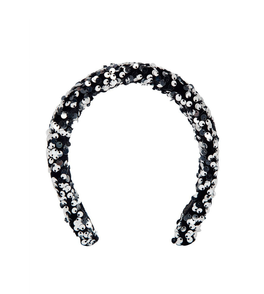 YouBella Women Silver-Toned  Black Embellished Hairband