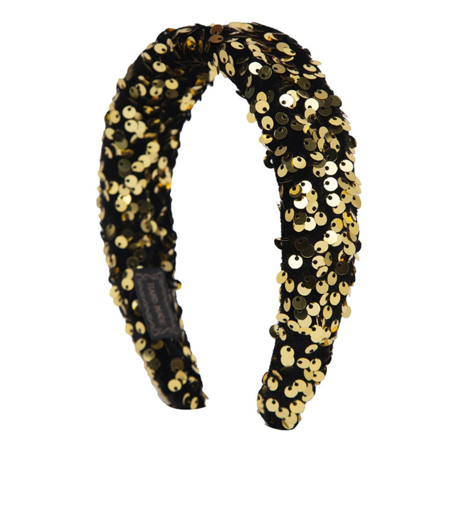 YouBella Black  Gold-Toned Embellished Hairband