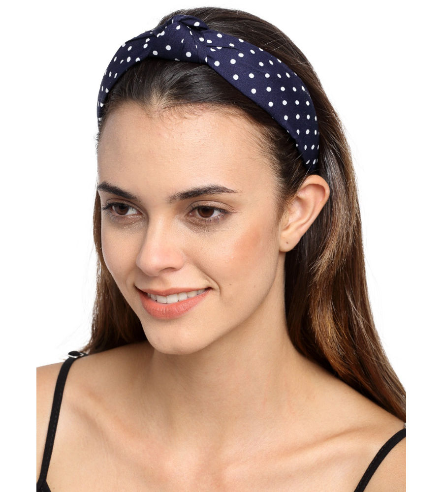 YouBella Women Navy Blue Printed Hairband