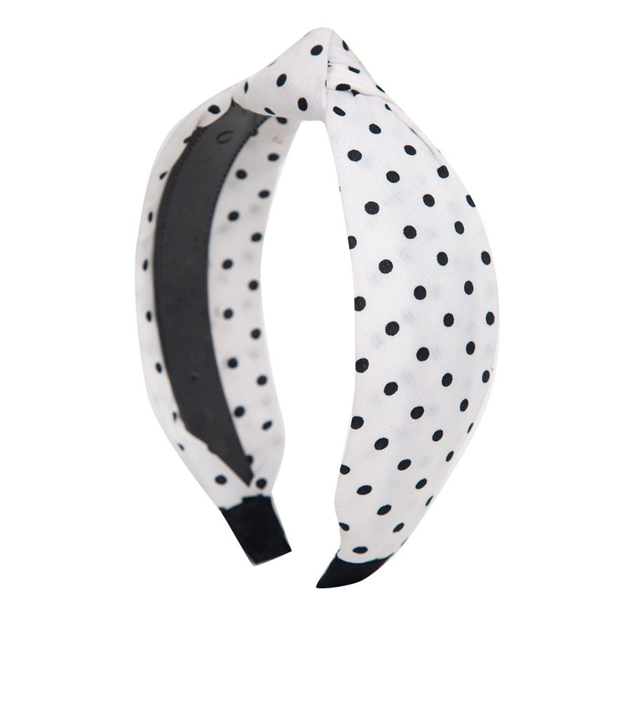YouBella White  Black Polka Dot Printed Hairband