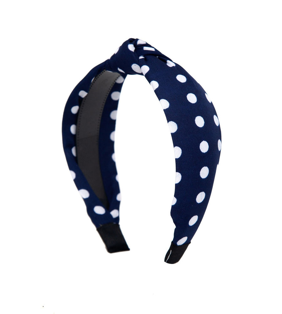 YouBella Navy Blue Polka Dot Printed Hairband