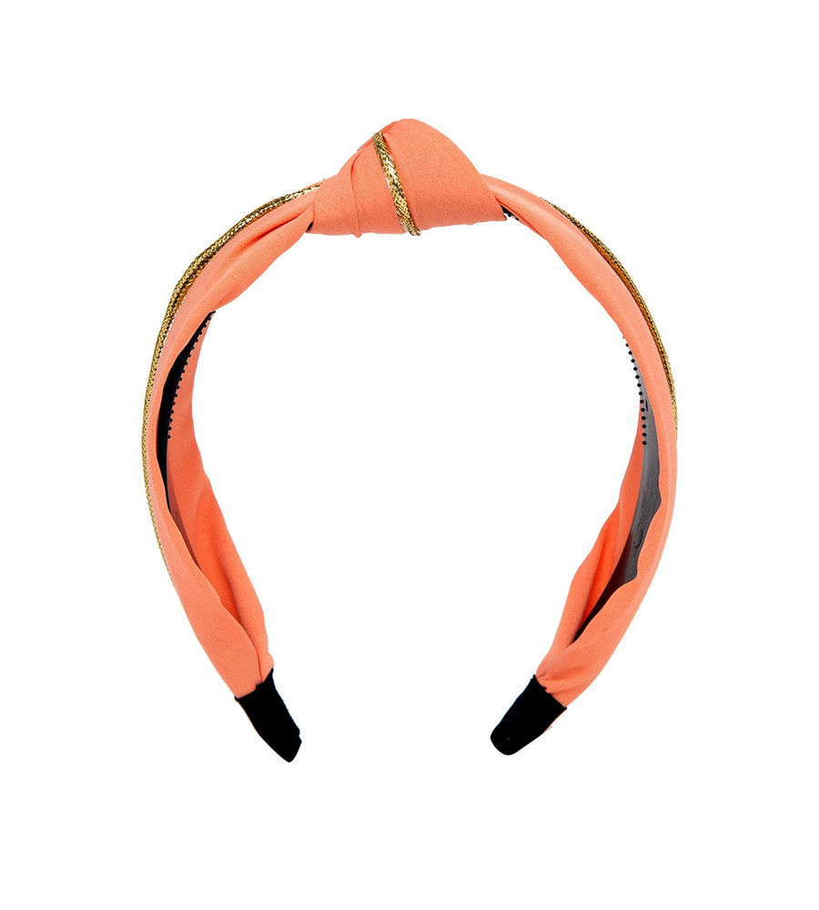 YouBella Peach-Coloured Striped Hairband