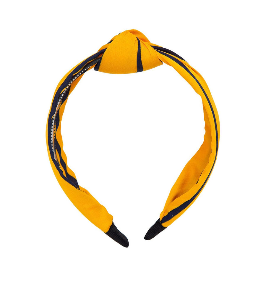 YouBella Yellow  Navy Blue Striped Hairband