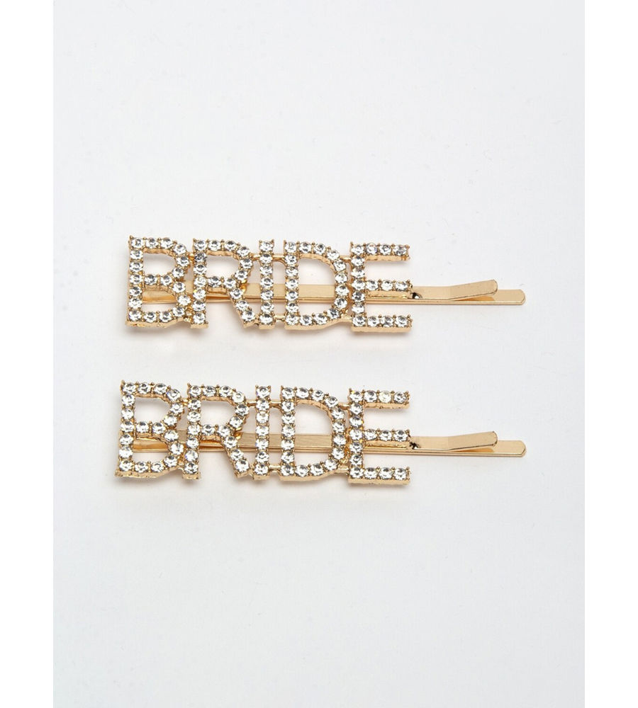 YouBella Women Gold & White Set of 2 Embellished Bobby Pins