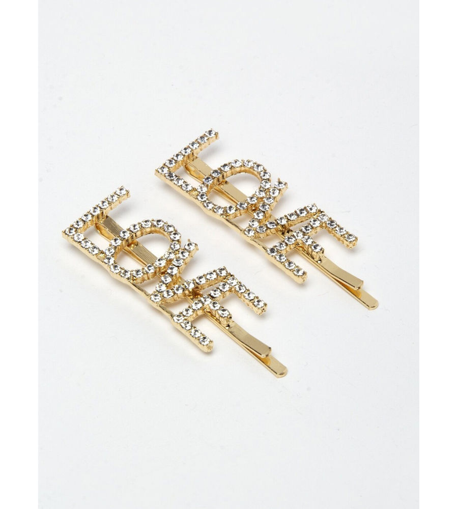 YouBella Gold-Toned & White Set of 2 Embellished Bobby Pins