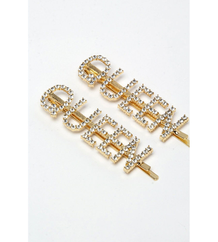 YouBella Gold-Toned & White Set of 2 Embellished Hair Accessory Set