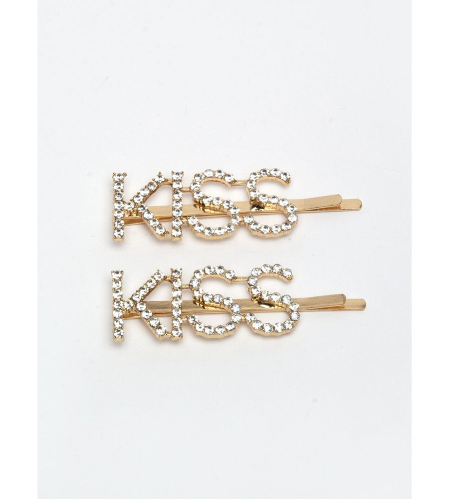 YouBella Women Gold & White Set of 2 Bobby Pins