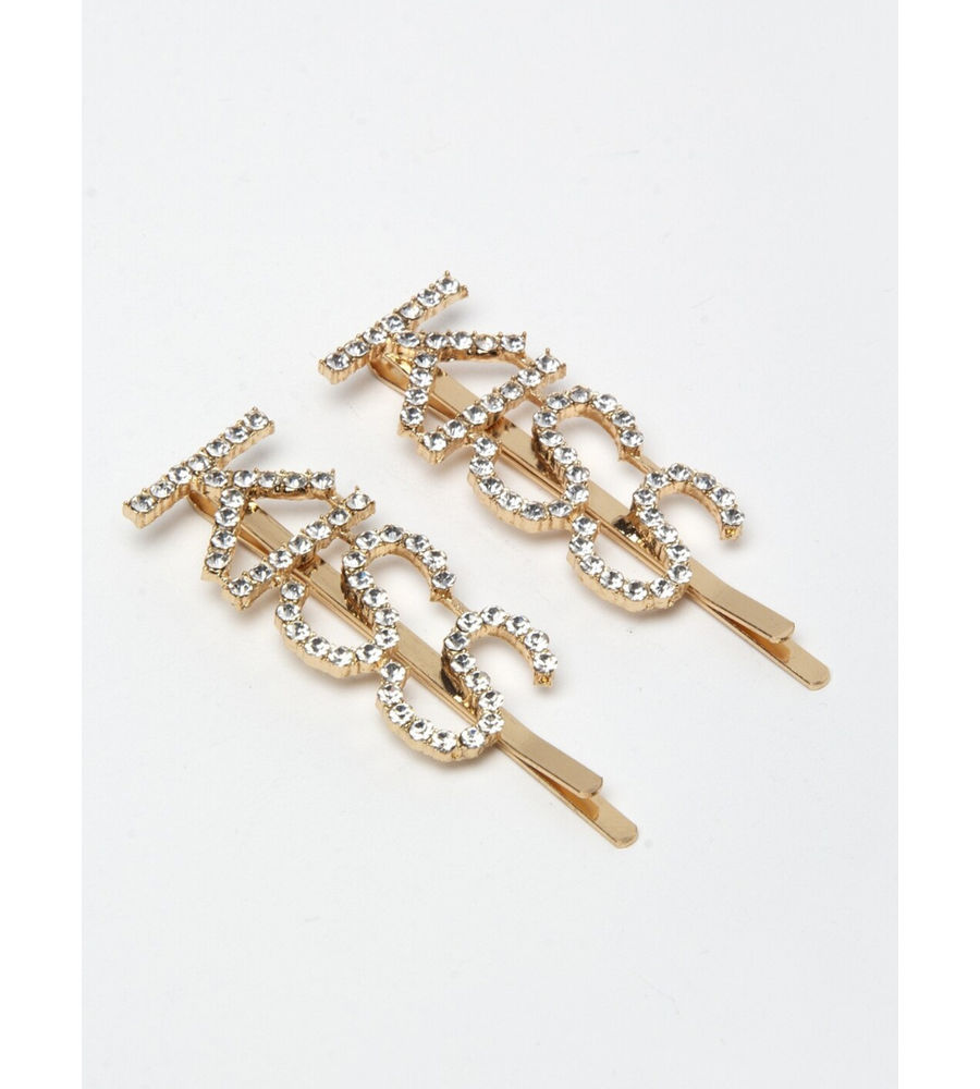 YouBella Women Gold & White Set of 2 Bobby Pins