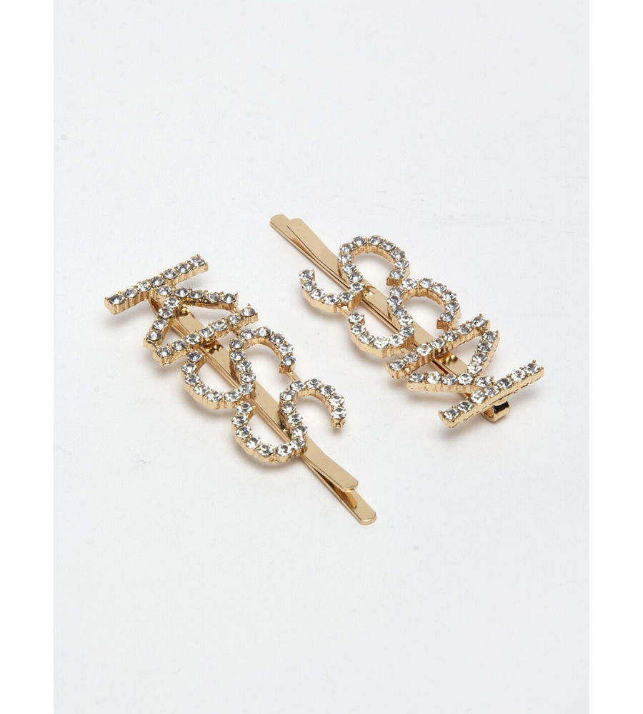 YouBella Women Gold & White Set of 2 Bobby Pins