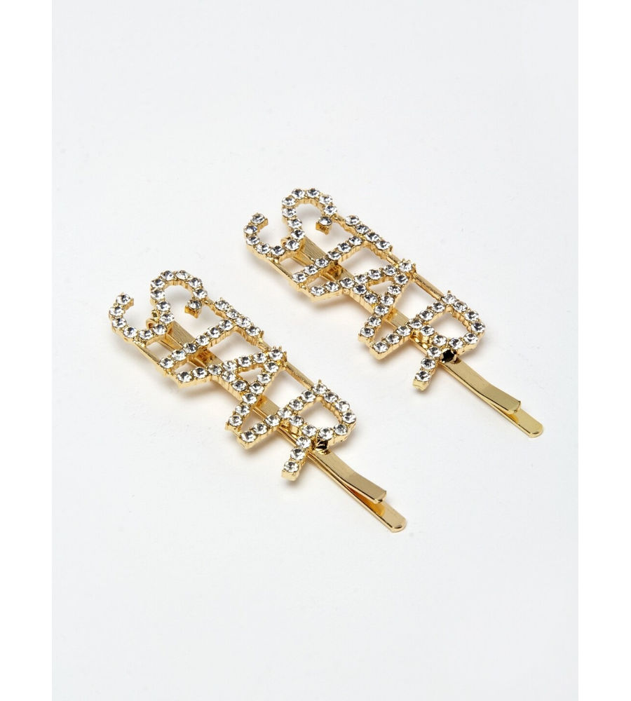 YouBella Gold-Toned & White Set of 2 Embellished Bobby Pins