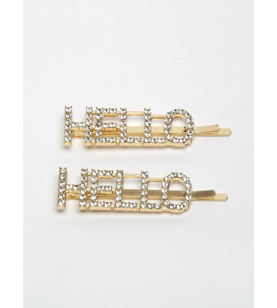 YouBella Gold-Toned & White Set of 2 Embellished Bobby Pins