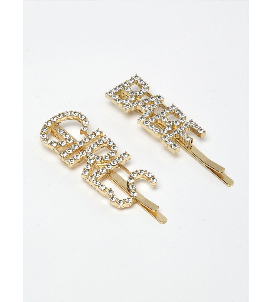 YouBella Women Set of 2 Gold-Toned Embellished Bobby Pins