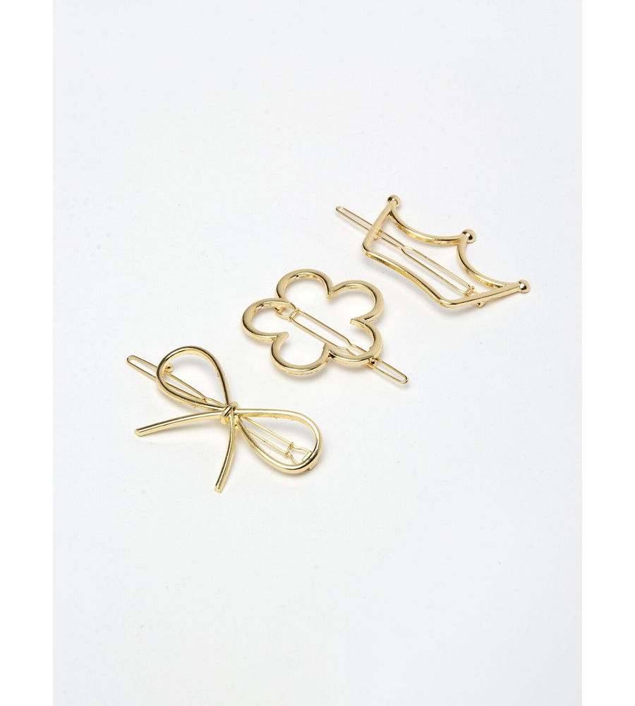 YouBella Women Set of 3 Gold-Toned Embellished Bobby Pins