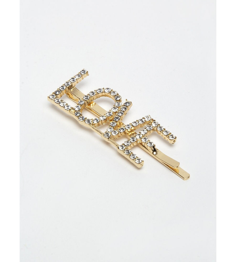 YouBella Gold-Toned & White Set of 3 Embellished Bobby Pins