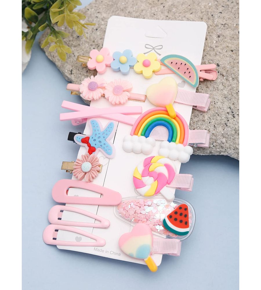 YouBella Jewellery Combo of 14 Hair Pins/Hair Clips for Girls and Women (Multi-Color) (YBHAIR_41601)