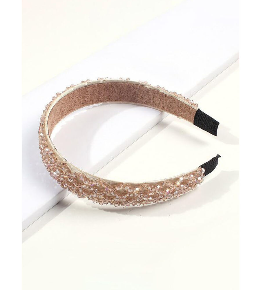 YouBella Hair Jewellery for women Crystal Studded Hair Band Hair Jewellery for Girls (Brown)