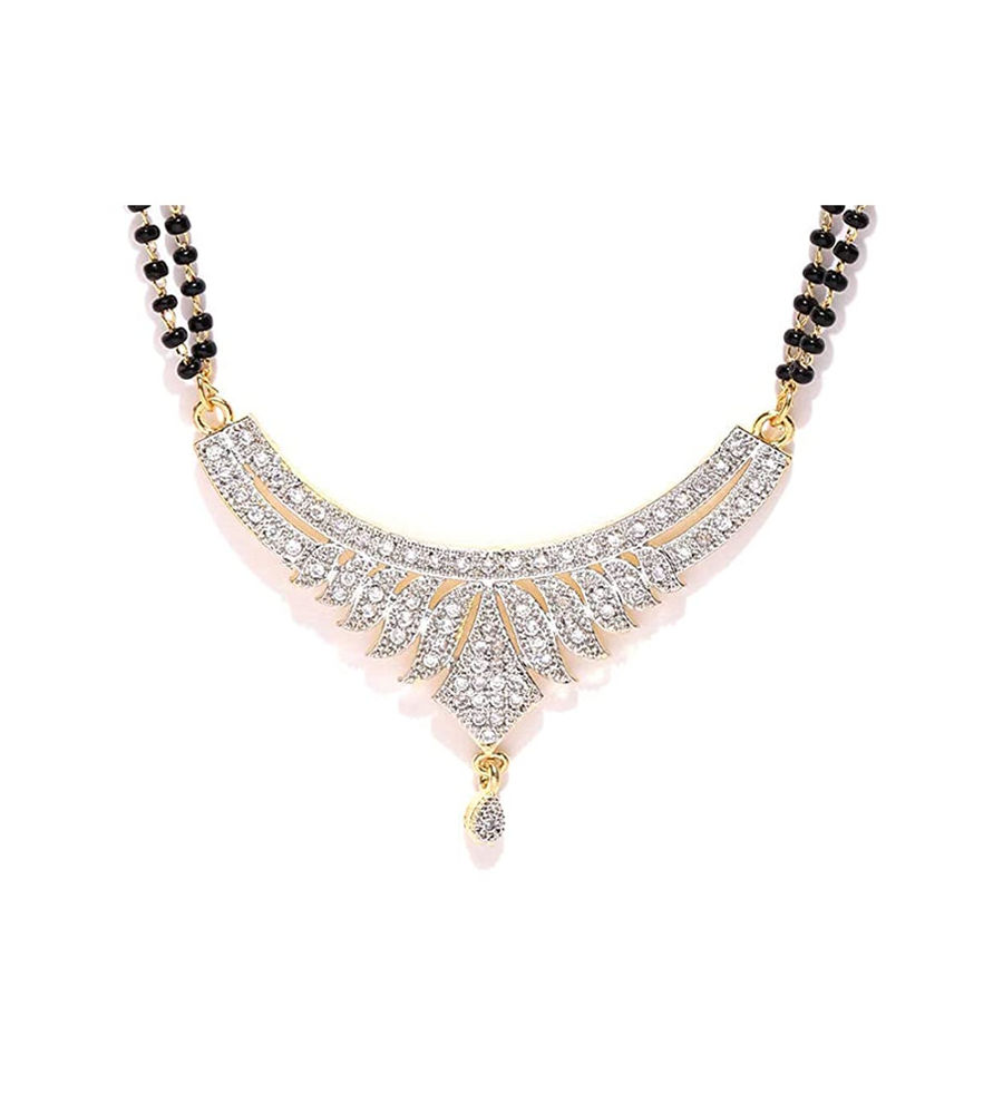 YouBella Latest Traditional Jewellery Gold Plated Mangalsutra for Women (Silver)(YBMS_10007)