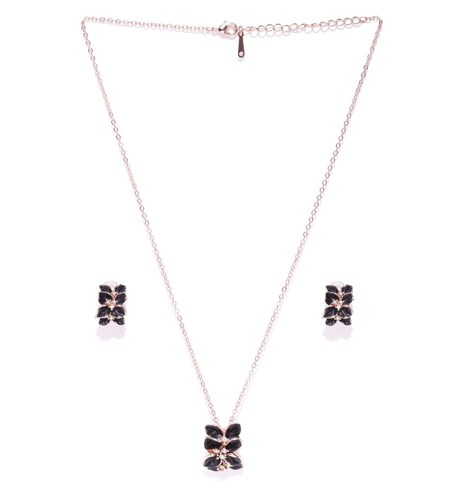 YouBella Black  Gold-Toned Enamel Jewellery Set