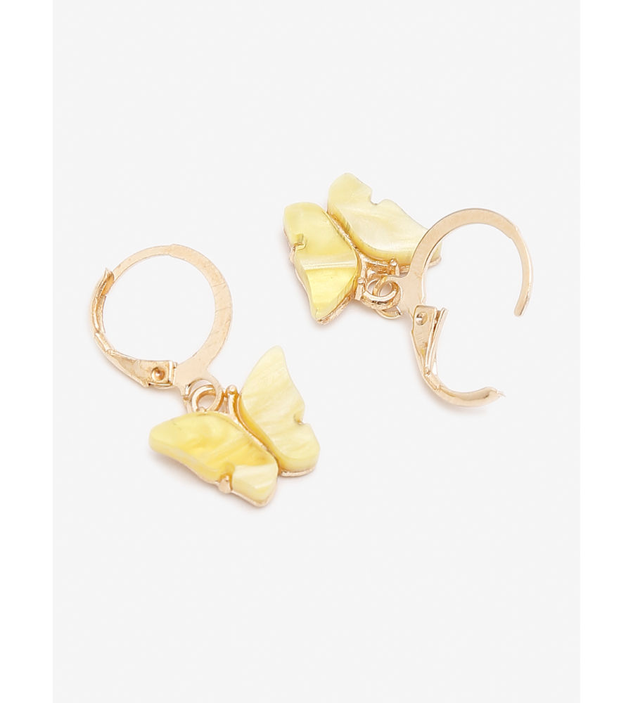 YouBella 
Gold-Plated Yellow Butterfly-Shaped Jewellery Set