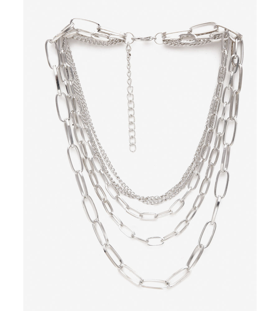 YouBella
Set Of 2 Women Gold-Toned & Silver-Toned Layered Chain