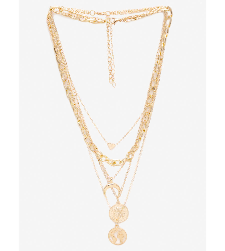 YouBella
Set Of 2 Gold-Toned Gold-Plated Layered Necklace