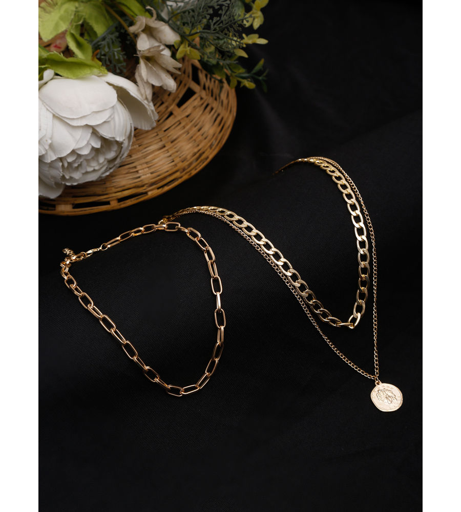 YouBella 
Set of 2 Gold-Toned Gold-Plated Necklaces