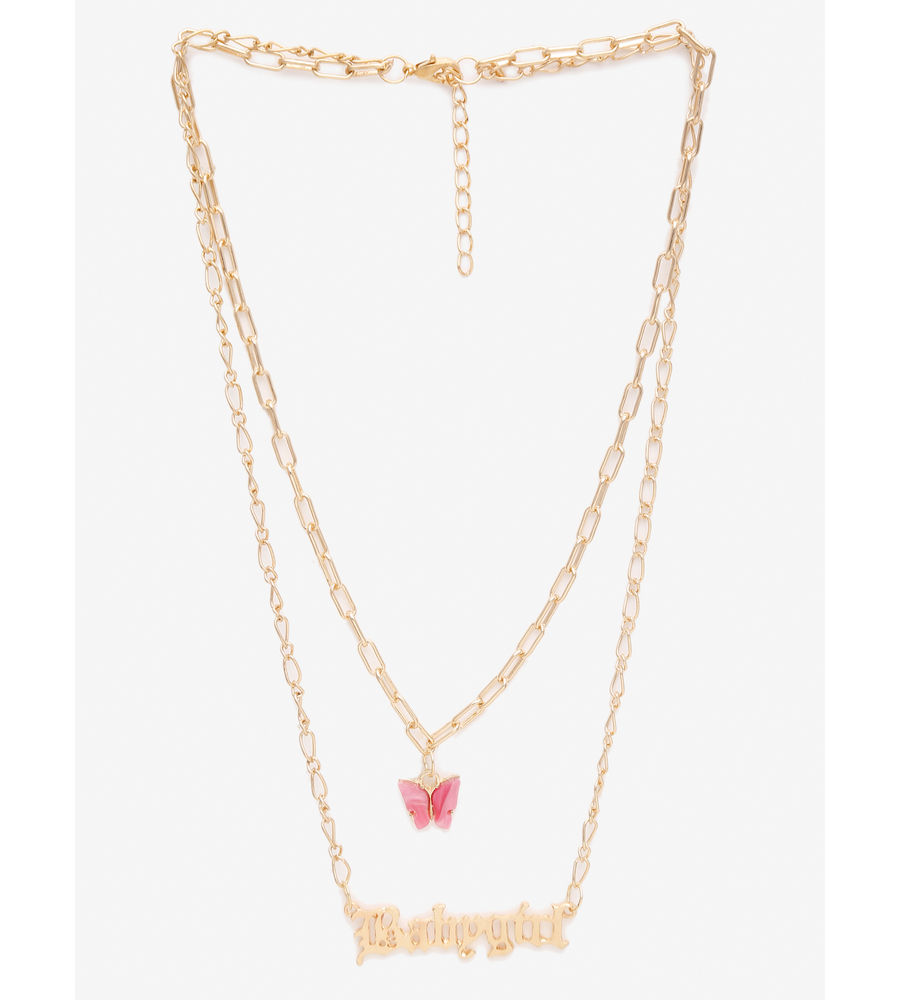 YouBella 
Set of 2 Gold-Toned Gold-Plated Layered Necklaces
