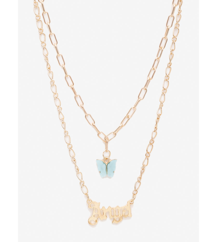 YouBella 
Set of 2 Gold-Toned & Blue Gold-Plated Necklaces