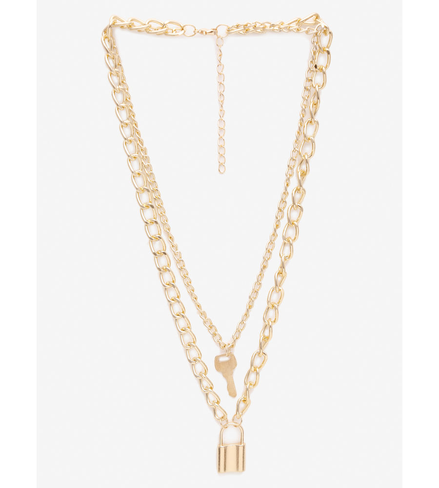 YouBella 
Gold-Toned Gold-Plated Layered Necklace