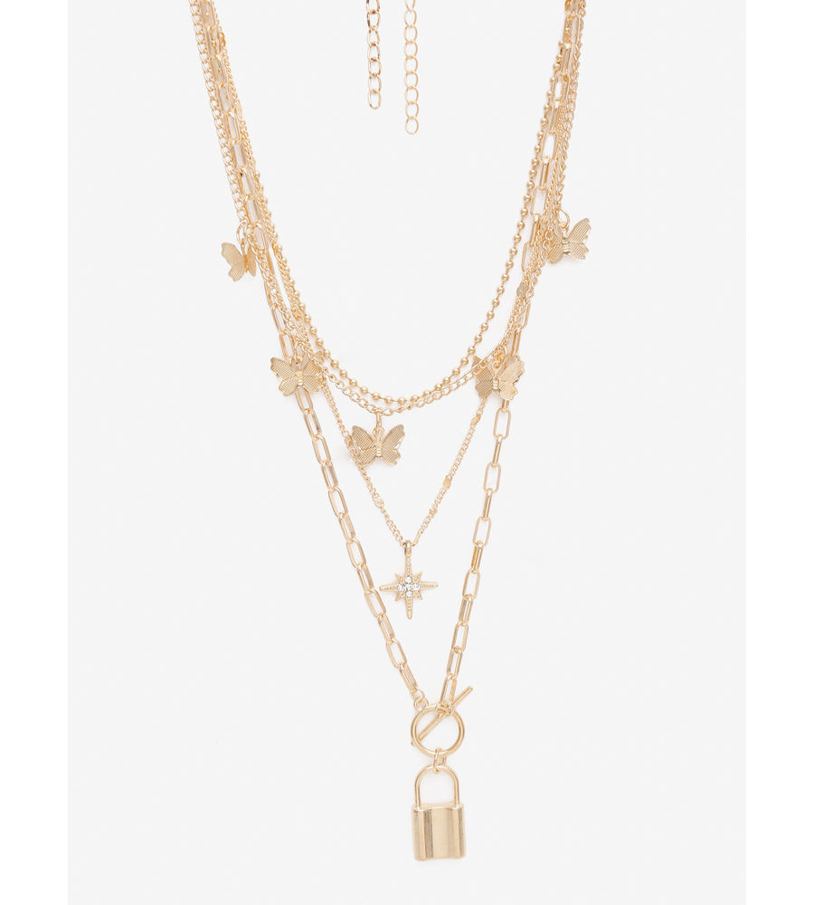 YouBella 
Set of 2 Gold-Toned Gold-Plated Necklaces