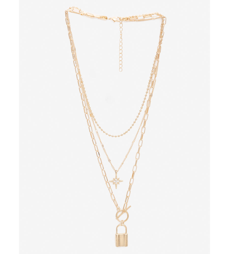 YouBella 
Set of 2 Gold-Toned Gold-Plated Necklaces