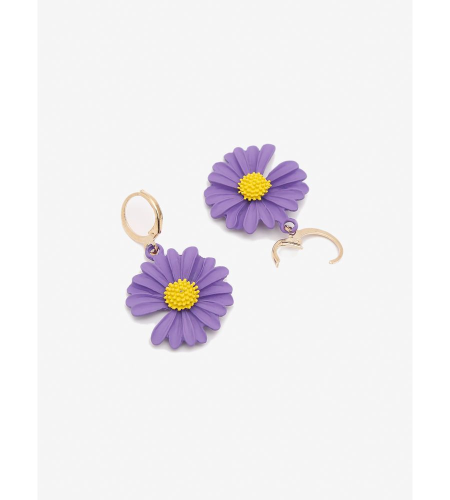 YouBella 
Gold-Plated Purple & Yellow Floral-Shaped Jewellery Set