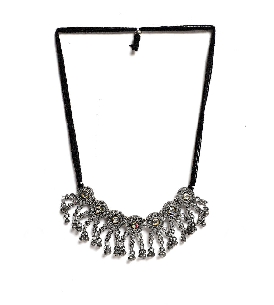 YouBella Jewellery Oxidised Silver Necklace Jewellery Set for Girls and Women