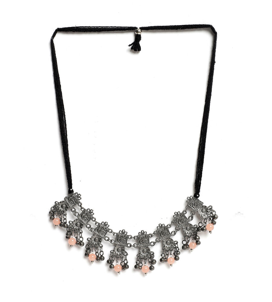 YouBella Jewellery Oxidised Silver Necklace Jewellery Set for Girls and Women