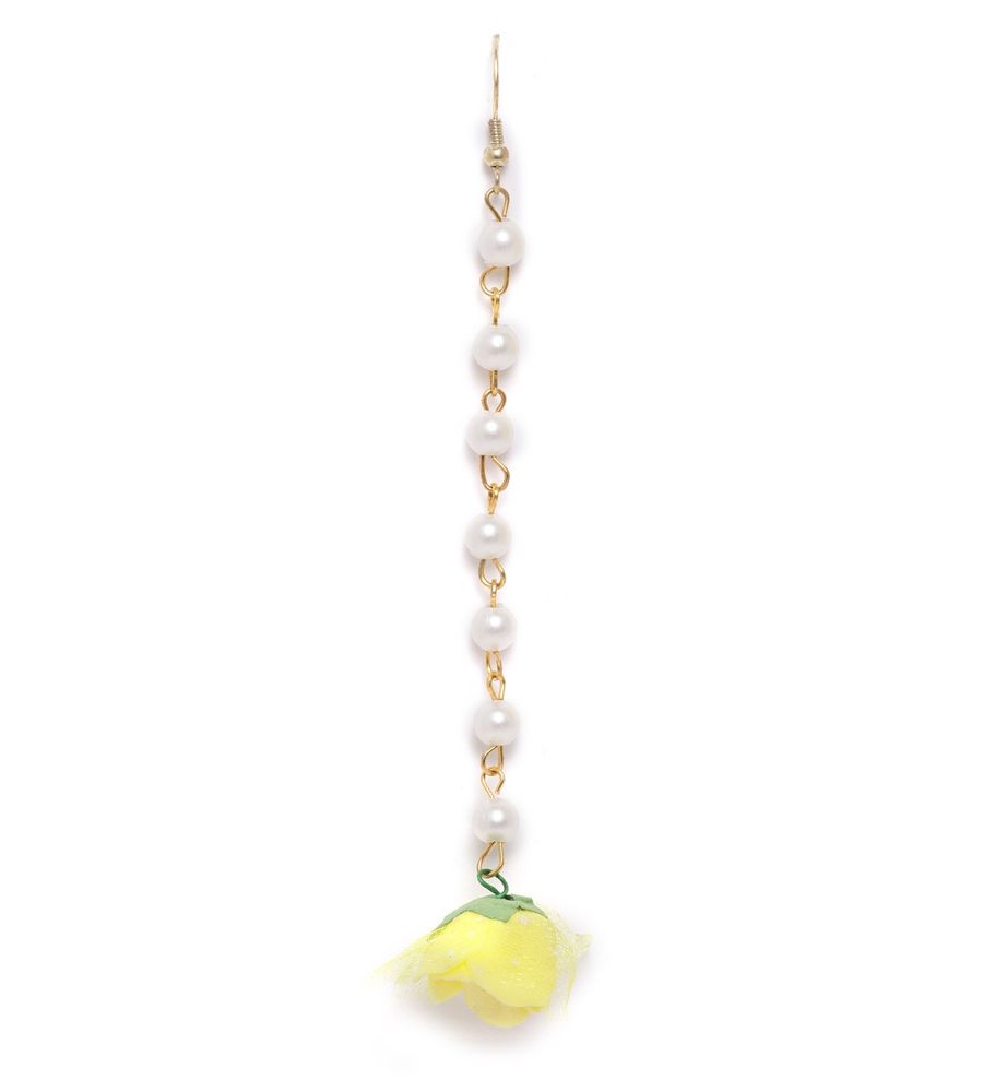 YouBella Stylish Latest Traditional Haldi Jewellery Pearl Jewellery Set for Women (Yellow)(YBNK_5542)