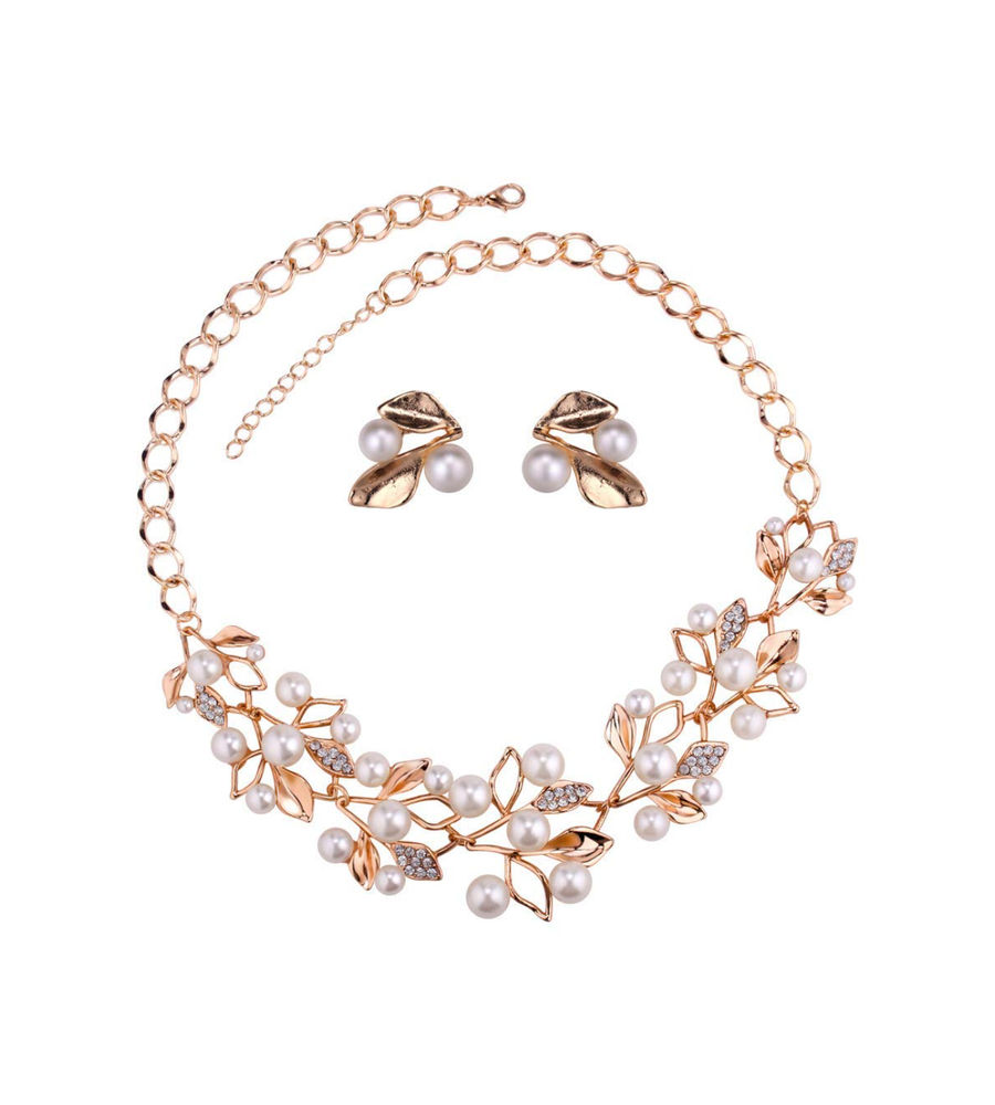 YouBella Stylish Latest Design Necklace Set Jewellery Set for Women (Golden) (YBNK_5647)