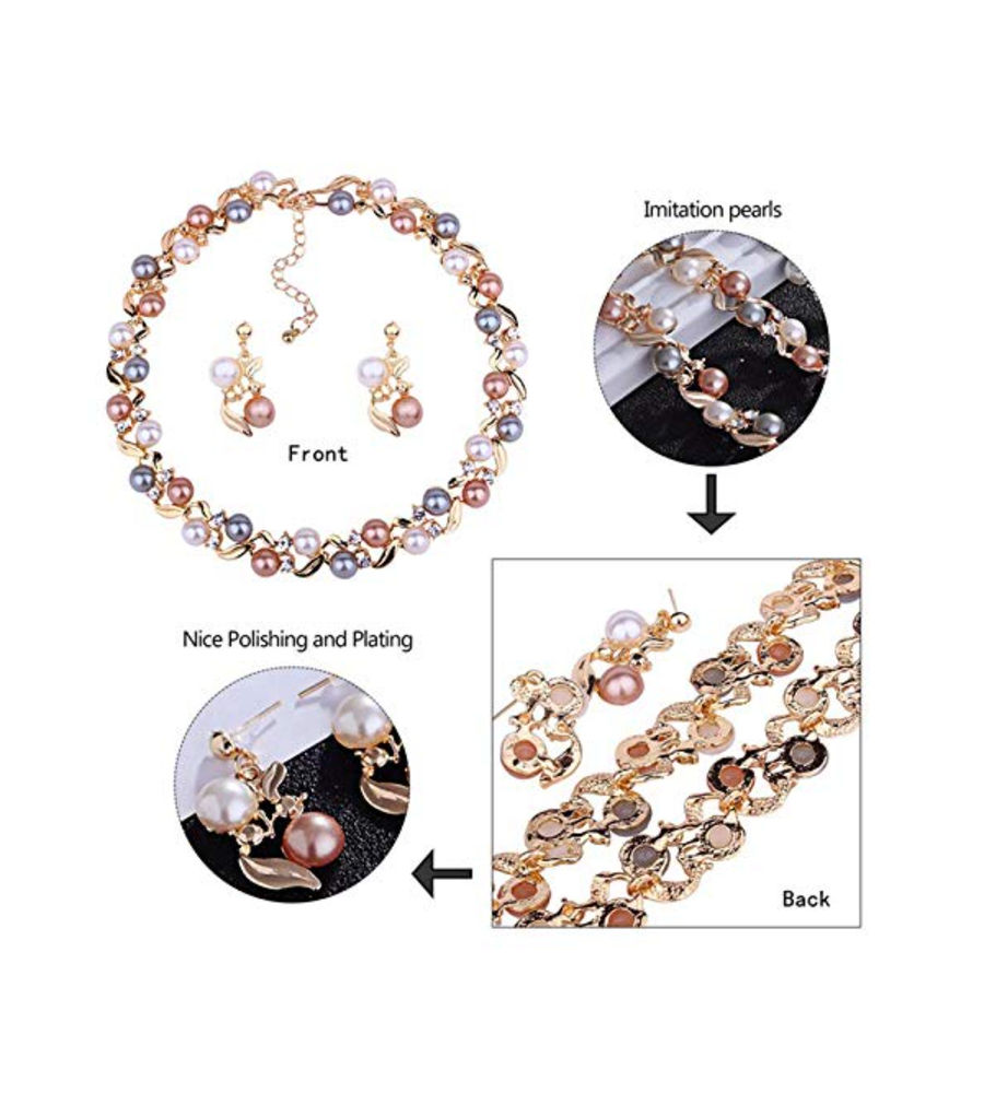 YouBella Stylish Latest Design Necklace Set  Jewellery Set for Women (Multi-colour) (YBNK_5659)