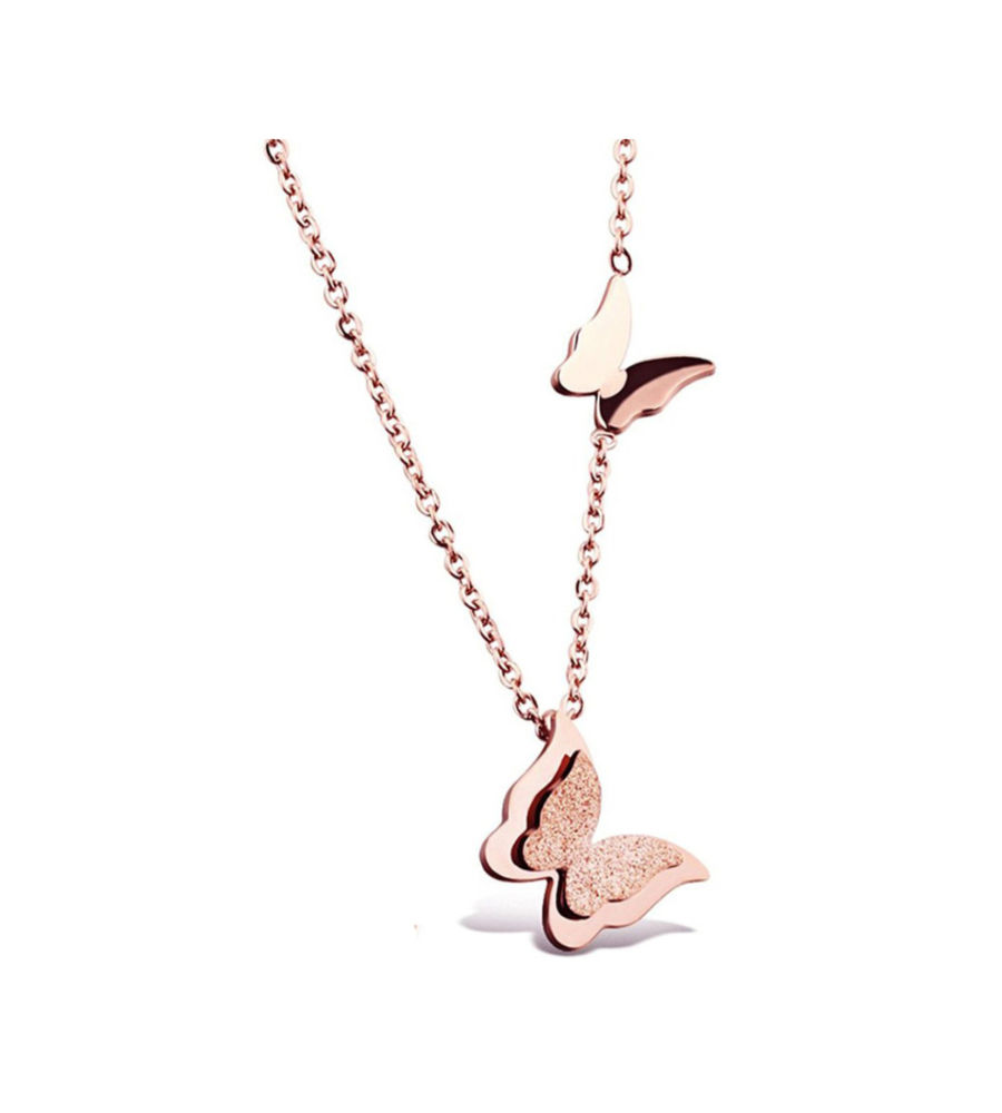 YouBella 18k Rose Gold Plated Butterfly Necklace Pendant for Women and Girls