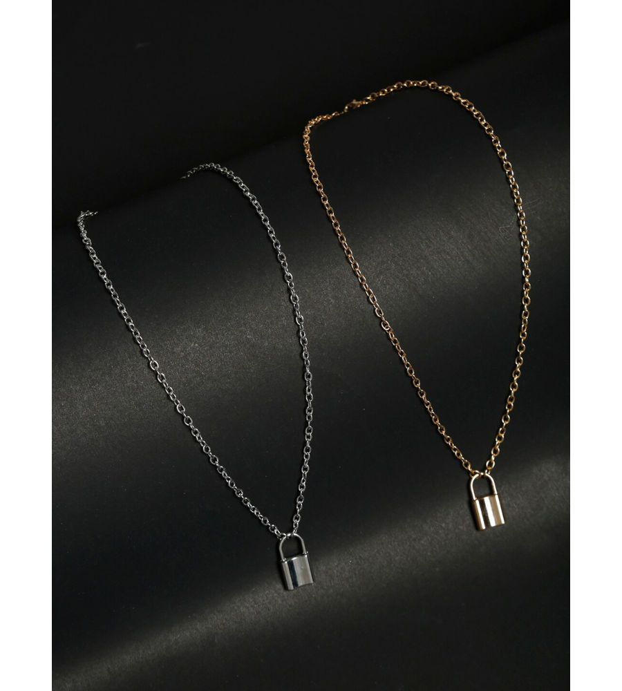 YouBella
Gold & Silver-Toned Pack of 2 Gold-Plated Chain