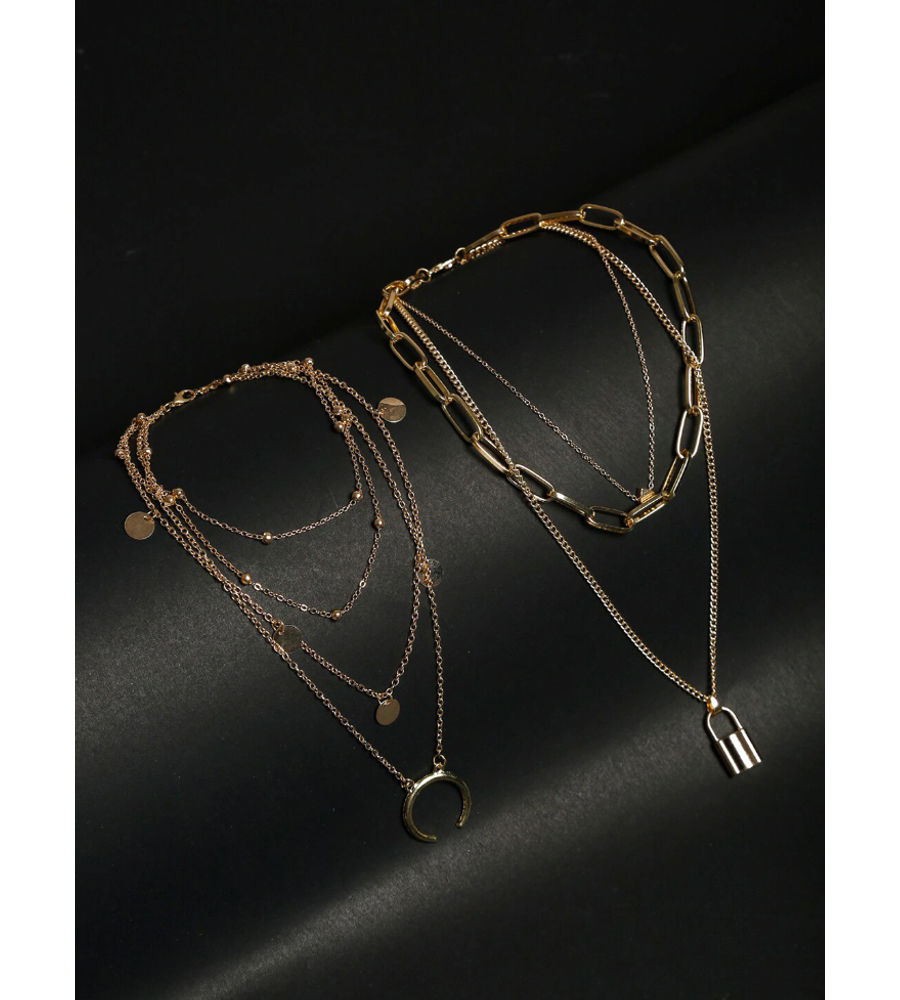 YouBella
Set of 2 Gold-Plated Alloy Layered Chains