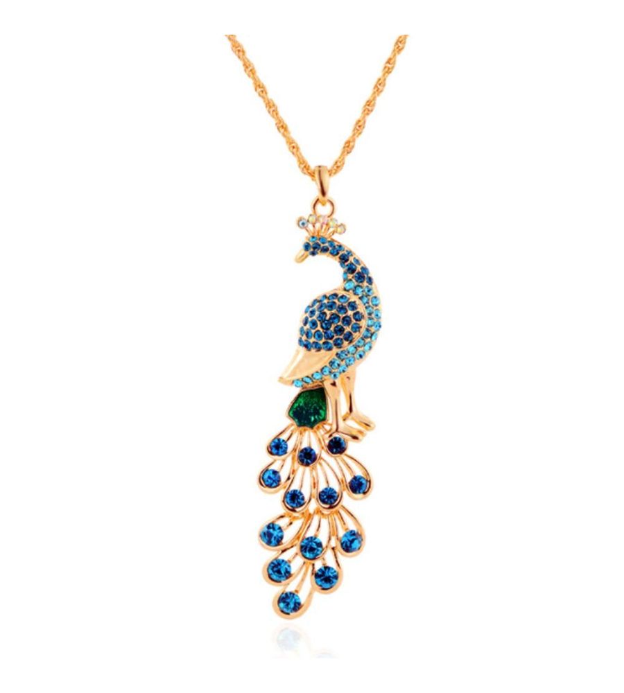 YouBella Jewellery Gracias Collection Peacock Shape 10 cm Long Pendant/Necklace for Women and Girls