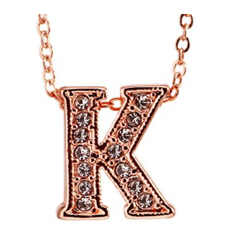 Best Valentine Gifts :YouBella Jewellery Alphabet Letter K Unisex Pendant/Necklace for Women/Girls/Boys/Men (Gold)