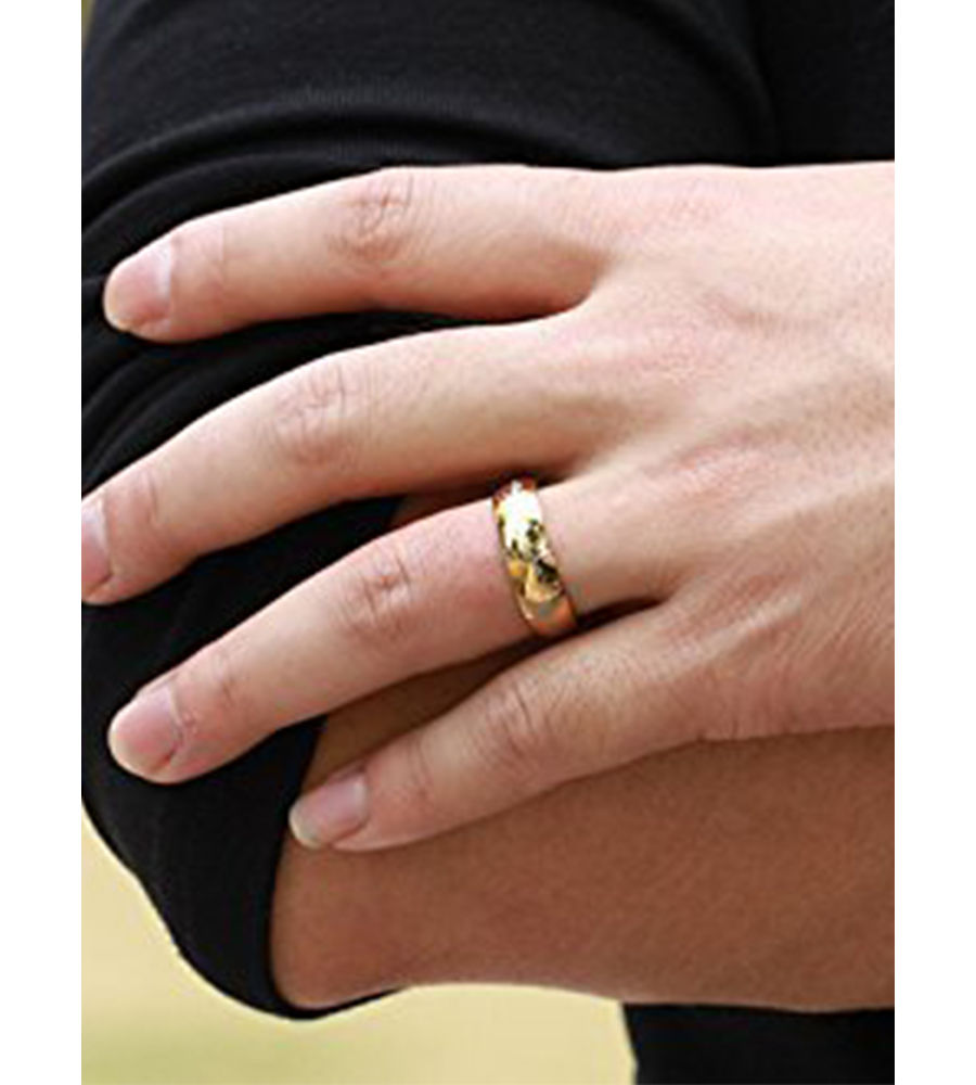 YouBella Jewellery 100% Stainless Steel 18K Gold Plated Ring for Boys and Men