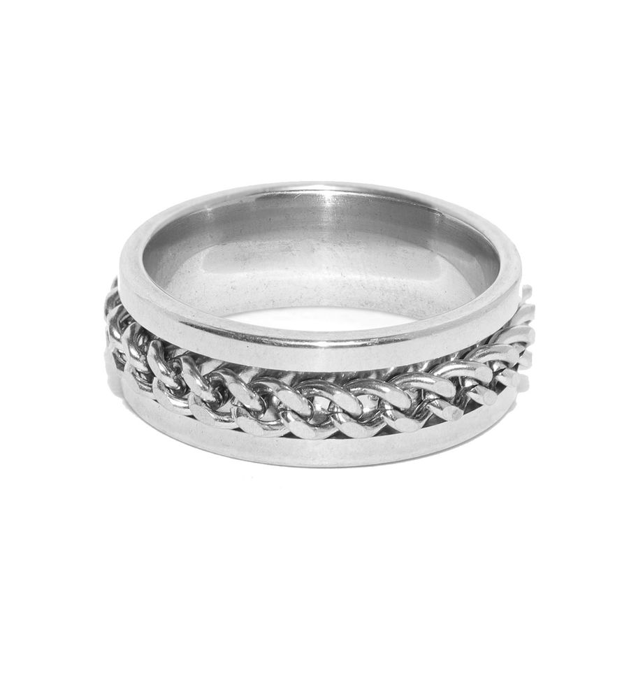 YouBella Men Silver-Toned Chain Detail Finger Ring