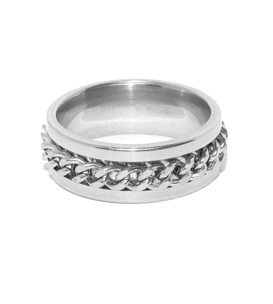YouBella Men Silver-Toned Chain Detail Finger Ring