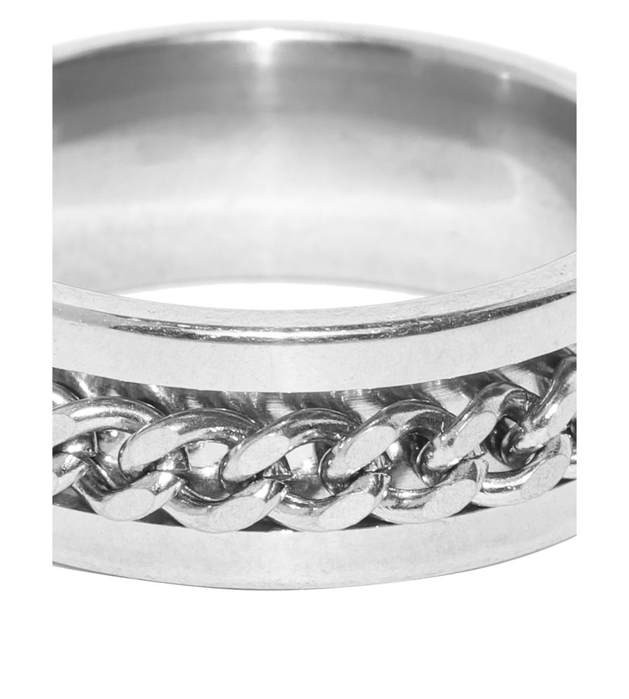 YouBella Men Silver-Toned Chain Detail Finger Ring