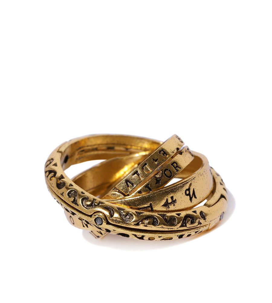 YouBella Gold Plated Textured Spinning Finger Ring